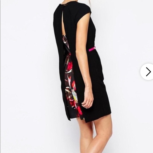 Ted Baker Pleated Petal Cape Dress - Picture 2 of 8